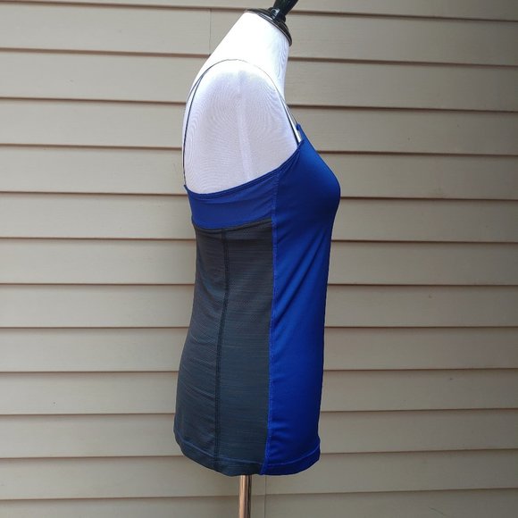 🔴SOLD🔴 Reebok Activchill Fitness Tank Top Black Blue Print Gym Yoga Workout - Picture 11 of 16